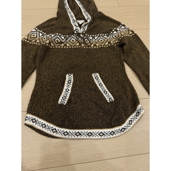 Alpaca Exotic Imports Sweater Brown Black Fair Isle Wool Tunic Small - Picture 2 of 6